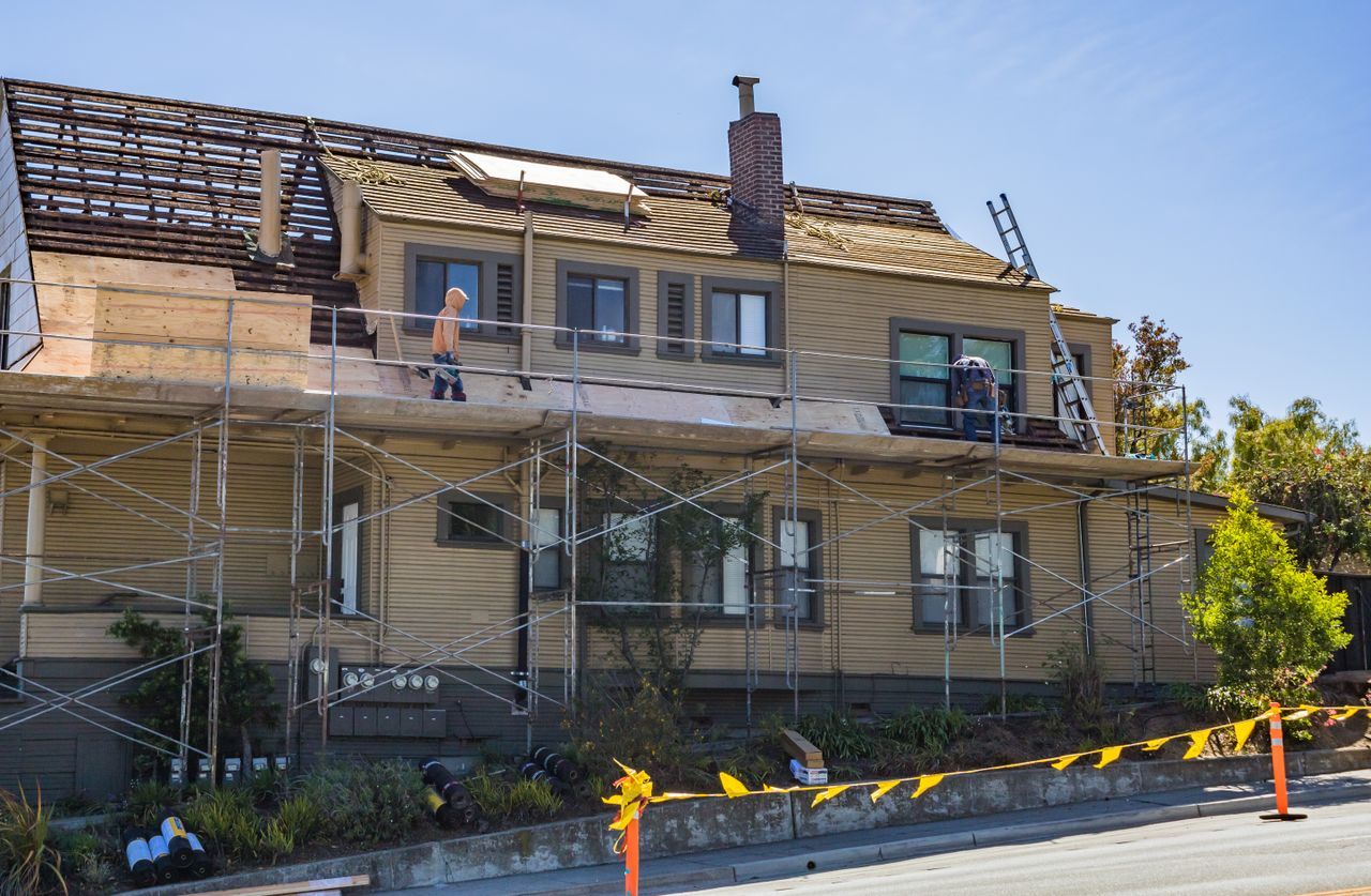 Roofline changes during a major home renovation